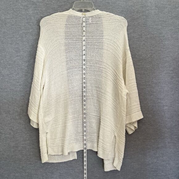 Old Navy Oversized Cardigan Sweater M w/ Pockets Beige Duster Coastal Minimalist - Picture 9 of 12